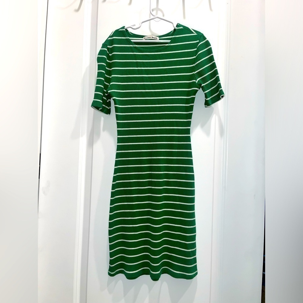 Reformation Kendy knit women’s green and white striped dress - Picture 1 of 4